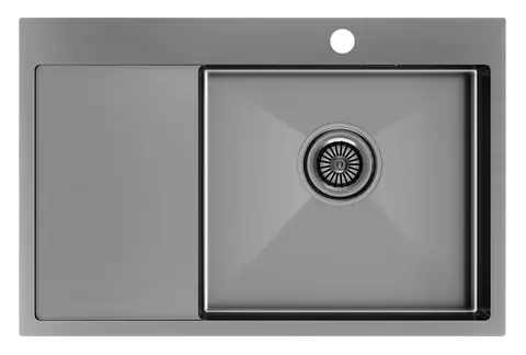 Кухонная мойка Paulmark Kroner 78F R (780*510) Вороненая сталь GM